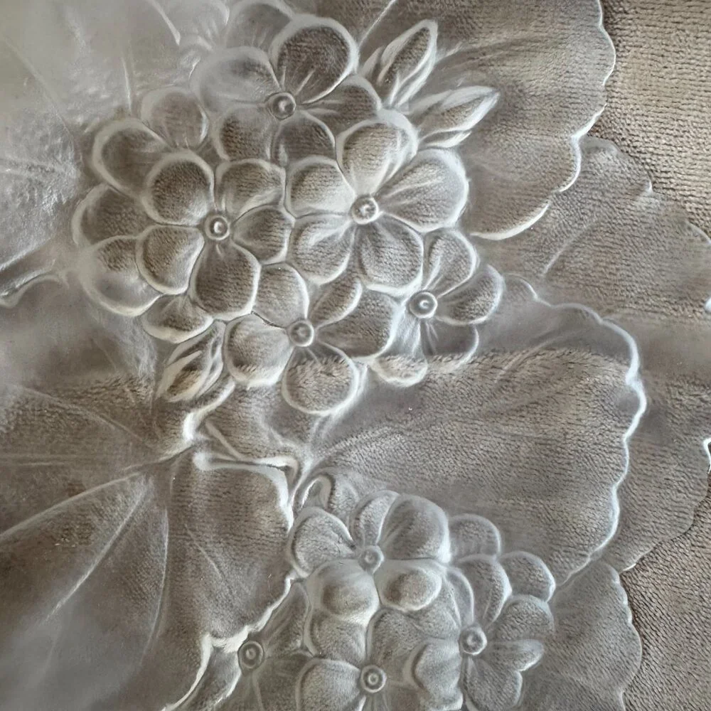 GUC Vintage Mikasa Hoya Crystal‎ Floral Motif Oval Serving Tray 13